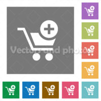 Add to cart square flat icons