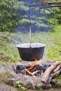 Cauldron over the fire