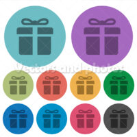 Color gift box flat icons