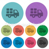 Color transport flat icons