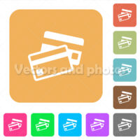 Credit cards rounded square flat icons