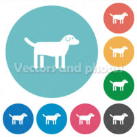 Dog flat round icons