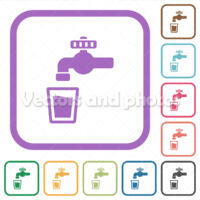 Drinking water simple icons