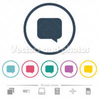 Empty chat bubble flat color icons in round outlines