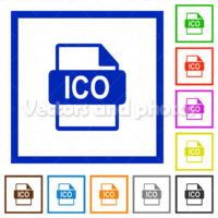 ICO file format flat framed icons