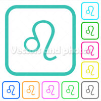 Leo zodiac symbol vivid colored flat icons