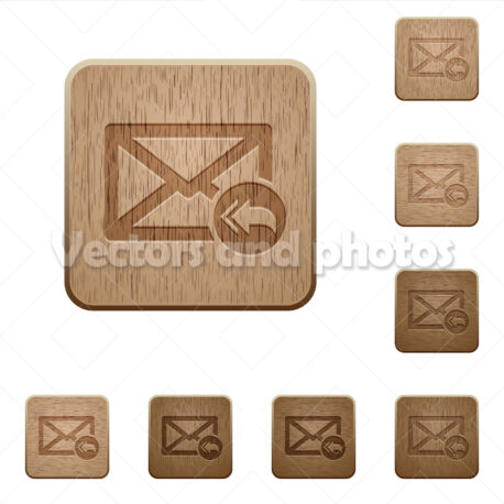 Mail reply to all recipient wooden buttons - Vectors and Photos