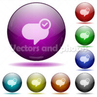 Message sent glass sphere buttons