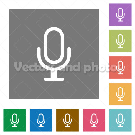 Microphone square flat icons - Vektorok és fotók